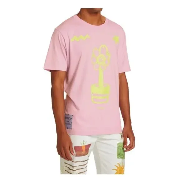 Alexander McQueen Shirt Men Small Grow Up Pale Pink Relaxed Fit Graphic Designer